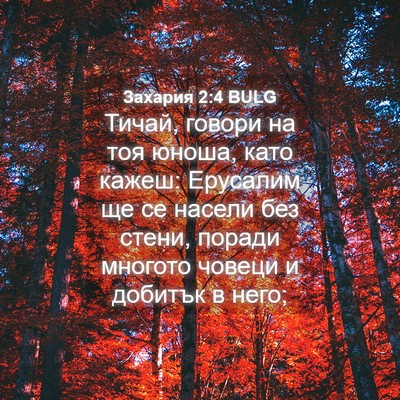 Picture 04 - Захария 2:4 BULG - Тичай, говори на тоя юноша, - Bible Verse Picture