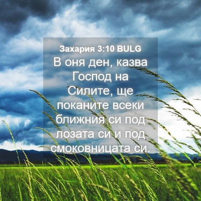 Picture 04 - Захария 3:10 BULG - В оня ден, казва Господ на - Bible Verse Picture