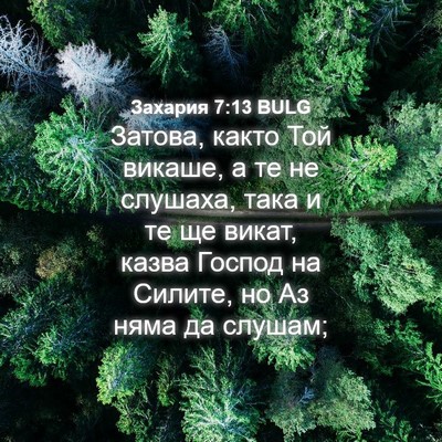 Picture 04 - Захария 7:13 BULG - Затова, както Той викаше, а - Bible Verse Picture