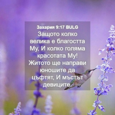 Picture 04 - Захария 9:17 BULG - Защото колко велика е - Bible Verse Picture