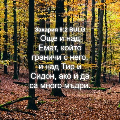 Picture 04 - Захария 9:2 BULG - Още и над Емат, който - Bible Verse Picture