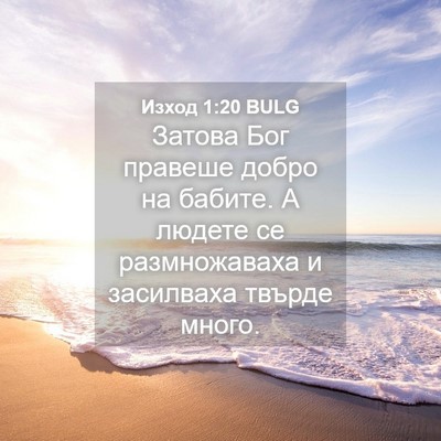 Picture 04 - Изход 1:20 BULG - Затова Бог правеше добро - Bible Verse Picture