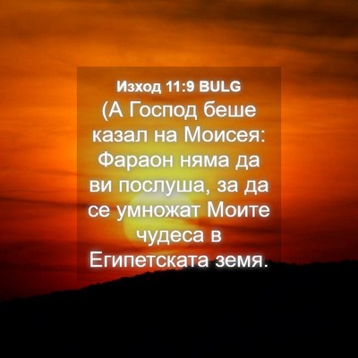 Picture 04 - Изход 11:9 BULG - (А Господ беше казал на - Bible Verse Picture