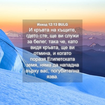 Picture 04 - Изход 12:13 BULG - И кръвта на къщите, гдето - Bible Verse Picture