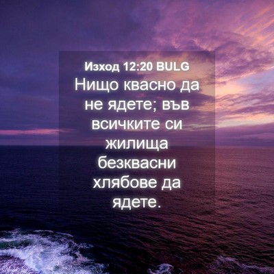 Picture 04 - Изход 12:20 BULG - Нищо квасно да не ядете; - Bible Verse Picture