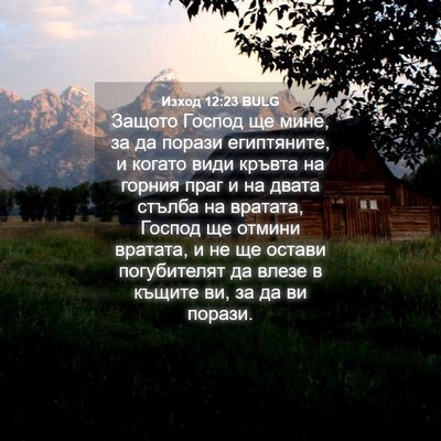 Picture 04 - Изход 12:23 BULG - Защото Господ ще мине, за - Bible Verse Picture
