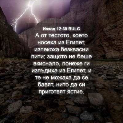 Picture 04 - Изход 12:39 BULG - А от тестото, което носеха - Bible Verse Picture
