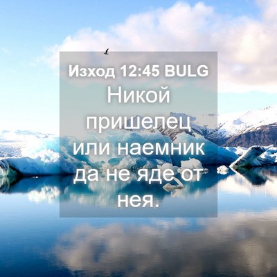 Picture 04 - Изход 12:45 BULG - Никой пришелец или наемник - Bible Verse Picture