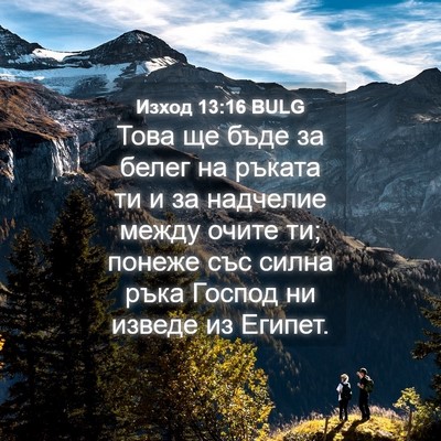 Picture 04 - Изход 13:16 BULG - Това ще бъде за белег на - Bible Verse Picture