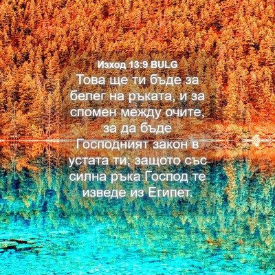 Picture 04 - Изход 13:9 BULG - Това ще ти бъде за белег на - Bible Verse Picture