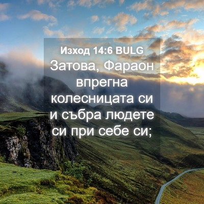 Picture 04 - Изход 14:6 BULG - Затова, Фараон впрегна - Bible Verse Picture