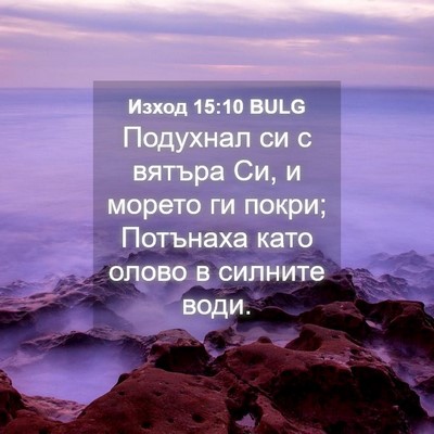 Picture 04 - Изход 15:10 BULG - Подухнал си с вятъра Си, и - Bible Verse Picture