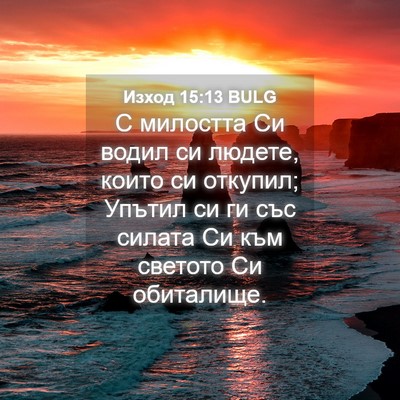 Picture 04 - Изход 15:13 BULG - С милостта Си водил си - Bible Verse Picture