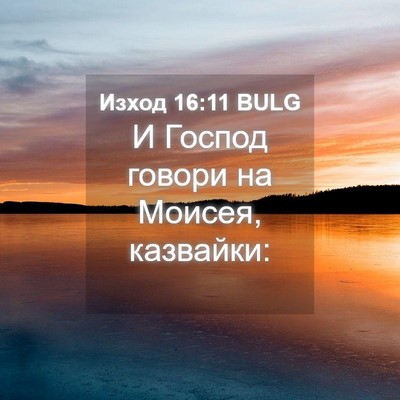 Picture 04 - Изход 16:11 BULG - И Господ говори на Моисея, - Bible Verse Picture