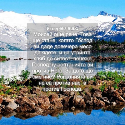 Picture 04 - Изход 16:8 BULG - Моисей още рече: Това ще - Bible Verse Picture