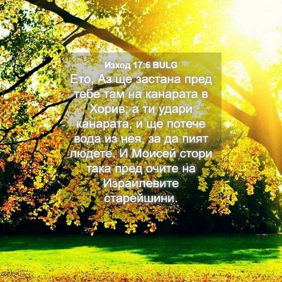 Picture 04 - Изход 17:6 BULG - Ето, Аз ще застана пред - Bible Verse Picture