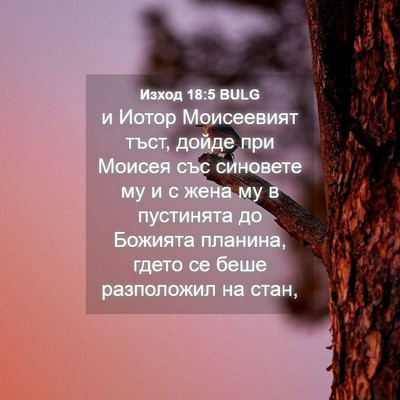 Picture 04 - Изход 18:5 BULG - и Иотор Моисеевият тъст, - Bible Verse Picture