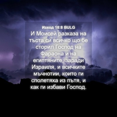 Picture 04 - Изход 18:8 BULG - И Моисей разказа на тъста - Bible Verse Picture
