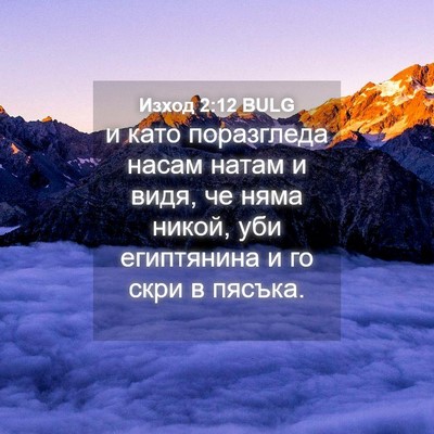 Picture 04 - Изход 2:12 BULG - и като поразгледа насам - Bible Verse Picture