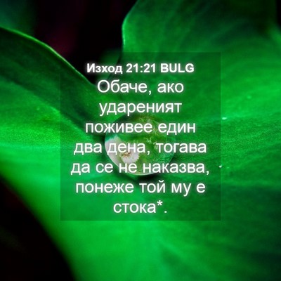 Picture 04 - Изход 21:21 BULG - Обаче, ако удареният - Bible Verse Picture