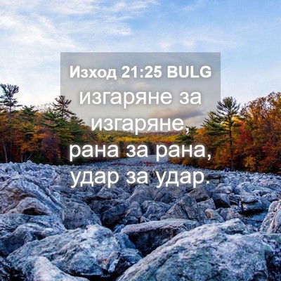 Picture 04 - Изход 21:25 BULG - изгаряне за изгаряне, рана - Bible Verse Picture