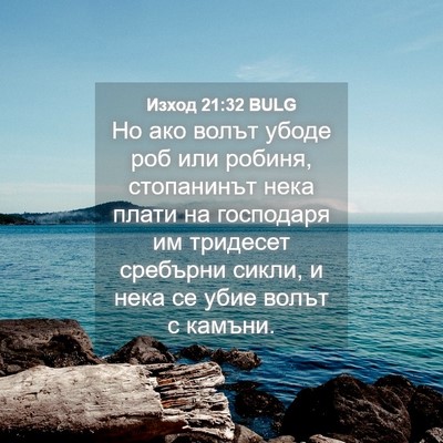Picture 04 - Изход 21:32 BULG - Но ако волът убоде роб или - Bible Verse Picture
