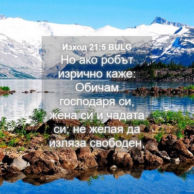 Picture 04 - Изход 21:5 BULG - Но ако робът изрично каже: - Bible Verse Picture