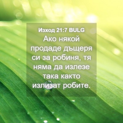 Picture 04 - Изход 21:7 BULG - Ако някой продаде дъщеря - Bible Verse Picture