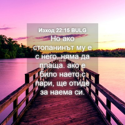 Picture 04 - Изход 22:15 BULG - Но ако стопанинът му е с - Bible Verse Picture