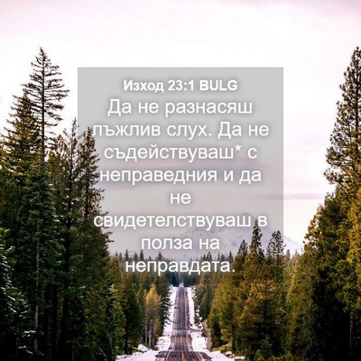 Picture 04 - Изход 23:1 BULG - Да не разнасяш лъжлив слух. - Bible Verse Picture