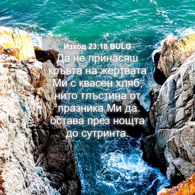 Picture 04 - Изход 23:18 BULG - Да не принасяш кръвта на - Bible Verse Picture