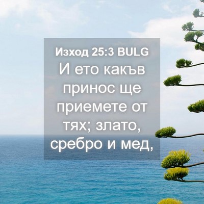 Picture 04 - Изход 25:3 BULG - И ето какъв принос ще - Bible Verse Picture