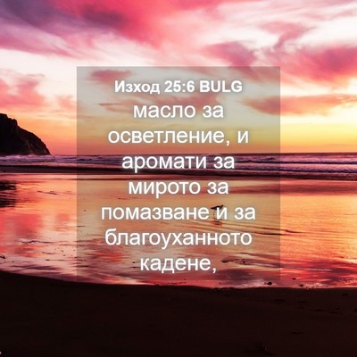Picture 04 - Изход 25:6 BULG - масло за осветление, и - Bible Verse Picture
