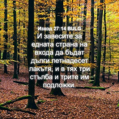 Picture 04 - Изход 27:14 BULG - И завесите за едната - Bible Verse Picture