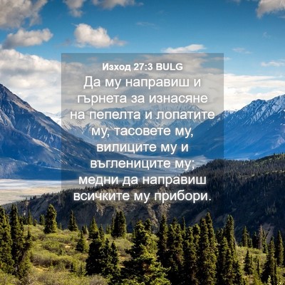Picture 04 - Изход 27:3 BULG - Да му направиш и гърнета за - Bible Verse Picture