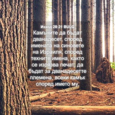 Picture 04 - Изход 28:21 BULG - Камъните да бъдат - Bible Verse Picture