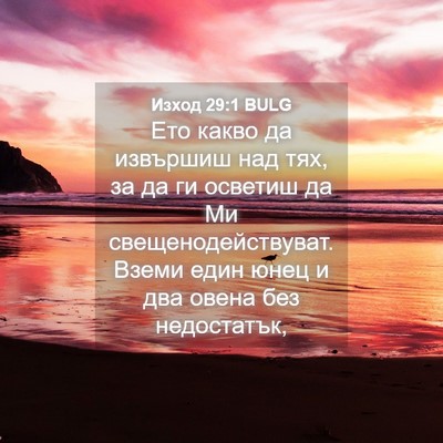 Picture 04 - Изход 29:1 BULG - Ето какво да извършиш над - Bible Verse Picture