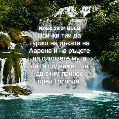 Picture 04 - Изход 29:24 BULG - Всички тия да туриш на - Bible Verse Picture