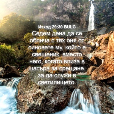 Picture 04 - Изход 29:30 BULG - Седем дена да се облича с - Bible Verse Picture