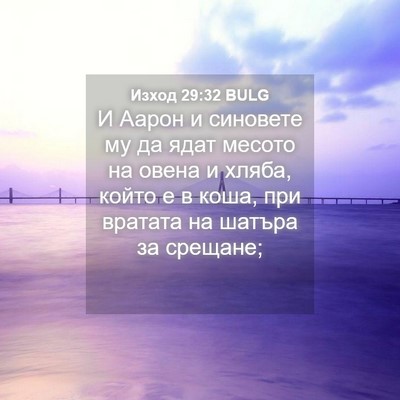 Picture 04 - Изход 29:32 BULG - И Аарон и синовете му да - Bible Verse Picture