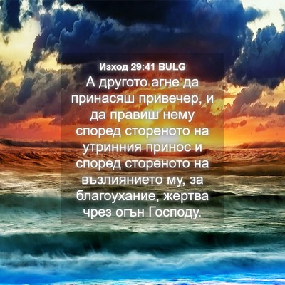 Picture 04 - Изход 29:41 BULG - А другото агне да принасяш - Bible Verse Picture