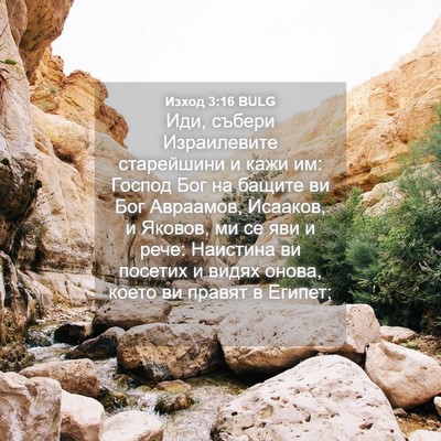 Picture 04 - Изход 3:16 BULG - Иди, събери Израилевите - Bible Verse Picture
