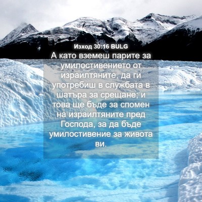 Picture 04 - Изход 30:16 BULG - А като вземеш парите за - Bible Verse Picture
