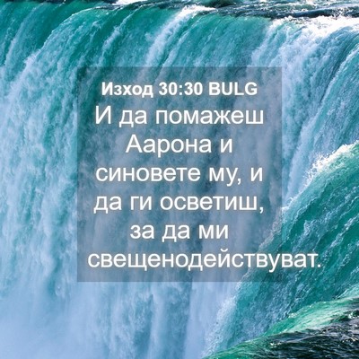 Picture 04 - Изход 30:30 BULG - И да помажеш Аарона и - Bible Verse Picture