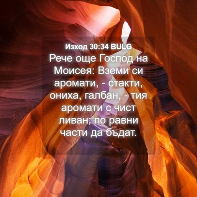 Picture 04 - Изход 30:34 BULG - Рече още Господ на Моисея: - Bible Verse Picture