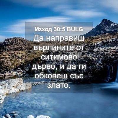 Picture 04 - Изход 30:5 BULG - Да направиш върлините от - Bible Verse Picture