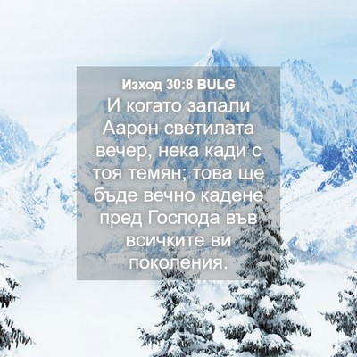 Picture 04 - Изход 30:8 BULG - И когато запали Аарон - Bible Verse Picture