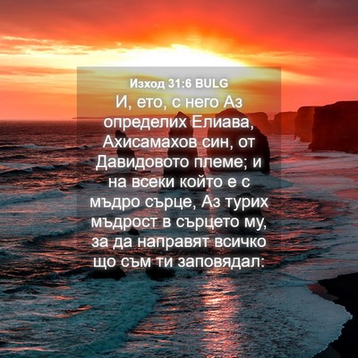 Picture 04 - Изход 31:6 BULG - И, ето, с него Аз определих - Bible Verse Picture