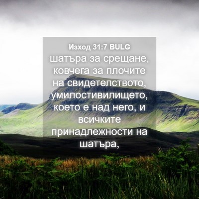 Picture 04 - Изход 31:7 BULG - шатъра за срещане, ковчега - Bible Verse Picture