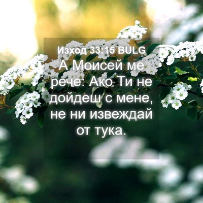 Picture 04 - Изход 33:15 BULG - А Моисей ме рече: Ако Ти не - Bible Verse Picture